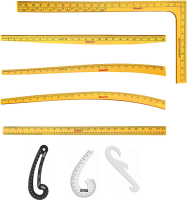 Kitoarts Wooden Tailoring Scales,Curves Scale for Tailoring With French Curve 6 Shaper Sewing Kit