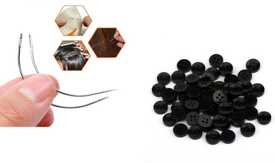 Crafts Haveli Tailoring Combo 2 Items Curved Needle 2pc & Button Black 20pc Sewing Kit