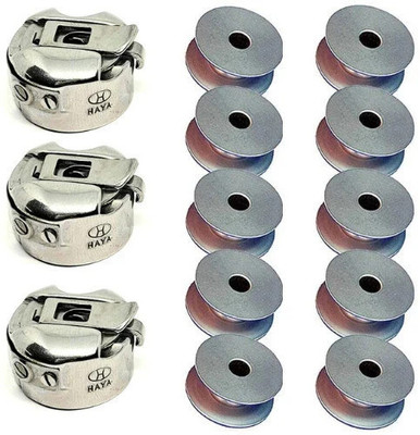jsc COMBO SET(3 PCS)HAYA BOBBIN CASE,(10 PCS)BOBBINS USED INDUSTRIAL SEWING MACHINE Sewing Kit