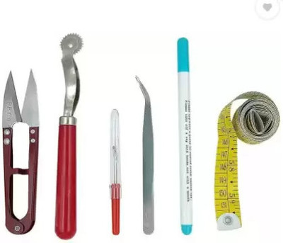 EASYSEW COMBO THREAD CUTTER,TRACING WHEEL,SEAM RIPPER,TWEEZER,FABRIC MARKER,MEASUREMENT Sewing Kit