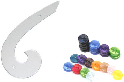 Crafts Haveli Combo 2 Items Armhole Curve & Button Multi 20pc Sewing Kit