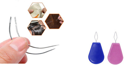 Crafts Haveli Tailoring Combo 2 Items Curved Needle 2pc & Needle Threader-2 Sewing Kit