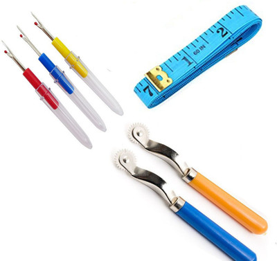 Crafts Haveli 3 Items Combo : 3 Seam Ripper, 2 Tracing Wheel & 1 Measuring Tape Sewing Kit