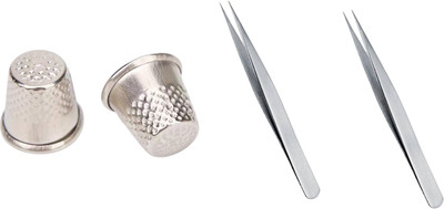 Kunfaya Combo Of 2 Thimbles + 2 Tweezer Sewing Kit