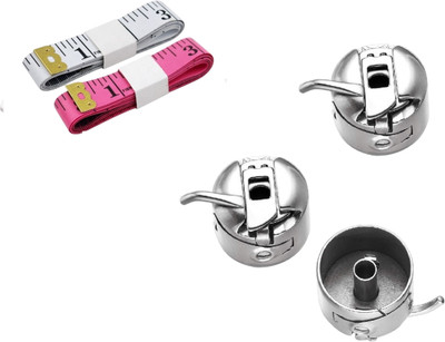 Kunfaya Combo Of 2 Measuring Tape + 2 Bobbin Cases Sewing Kit