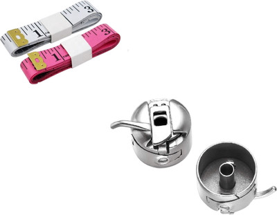 Kunfaya Combo Of 2 Measuring Tape + 1 Bobbin Case Sewing Kit