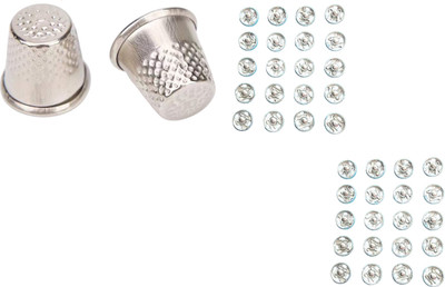 Kunfaya Combo Of 2 Thimbles + 40 Tich Button Sewing Kit