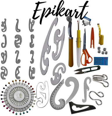 epikart Tailoring Materials Pearl Head Pins, Scissor, French Curve, Trimmer Sewing Kit