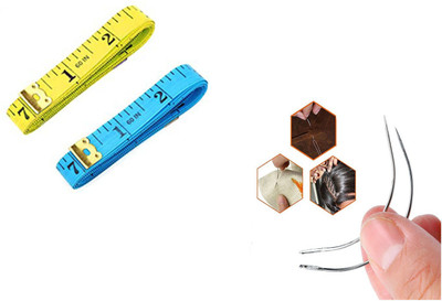 Crafts Haveli Tailoring Combo 2 Items Measuring Tape-2 & Curved Needle 2pc Sewing Kit