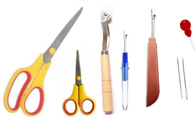 manrish TailoringTools/Scissors,SeamRipper,Tracing whhel,Needles&Threader Combo Sewing Kit