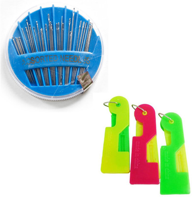 Crafts Haveli Needle Compact & Adv Needle Threader 3Pc Sewing Kit