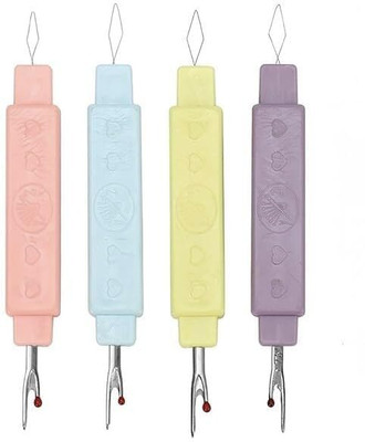 JEFFY 2 in 1 Seam Ripper and Needle Threader Set of 4 – Multi Sewing Kit