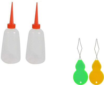 Kunfaya Combo Of 2 Machine Oil Bottle + 2 Needle Threader Sewing Kit