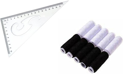Crafts Haveli Tailoring Combo 2 Items L Curve Scale & sewing-thread BW Sewing Kit