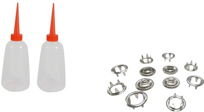 Kunfaya Combo Of 2 Machine Oil Bottle + 20 Pcs Snap Fastener Sewing Kit