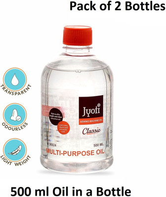 Jyoti Sewing Machine Oil Classic, Water White, Lubricating Oil (500 ml) - 2 Bottles 500 ml Sewing Machine Oil(Bottle)