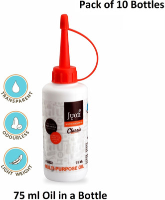 Jyoti Sewing Machine Oil Classic, Water White, Lubricating Oil (75 ml) - 10 Bottles 75 ml Sewing Machine Oil(Bottle)