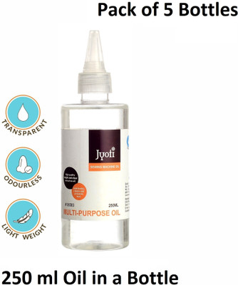 Jyoti Sewimg Machine Oil - Water White (250 ml) - Pack of 5 Bottles 2500 ml Sewing Machine Oil(Bottle)