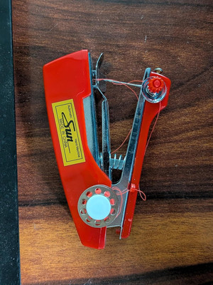 Atharva Green Forest Portable Mini Hand Operated Sewing Machine Red Handy Stitch Machine Electric Sewing Machine( Built-in Stitches 2)