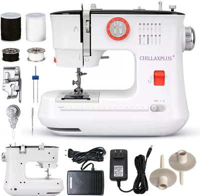 CHILLAXPLUS Sewing Machine for Home Tailoring with Pico Presser Foot Electric Sewing Machine( Built-in Stitches 12)