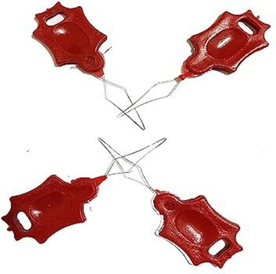 HBS Needle Threader, Plastic Wire Loop DIY Needle Pack of 4 Pices Sewing Needle Plate