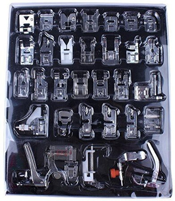 ZENITH 32pcs Domestic Sewing Machine Presser Foot Feet Braiding Blind Stitch Darning Stitching with Low Shank(Pack of 32)