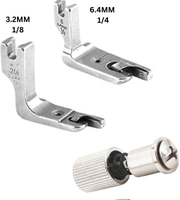 LYSOO 3.2MM1/8, 6.4MM1/4 FOOT, QUICK SCREW HEMMING Foot INDUSTRIAL SEWING MACHINE KIT Presser Foot with High Shank(Pack of 2)