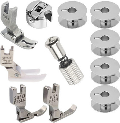 SSS P351 FOOT, T35 FOOT, P36LN-P36N, BOBBIN, BOBBN CASE & QUICK SCREW SEWING KIT Presser Foot with High Shank(Pack of 4)