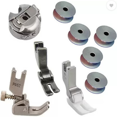 SSS TAILOR MACHINE PARTS Bobbin, Bobbin Case, Presser Foot P952, P351, T35 Tailor Machine Parts with Snap-On(Pack of 3)