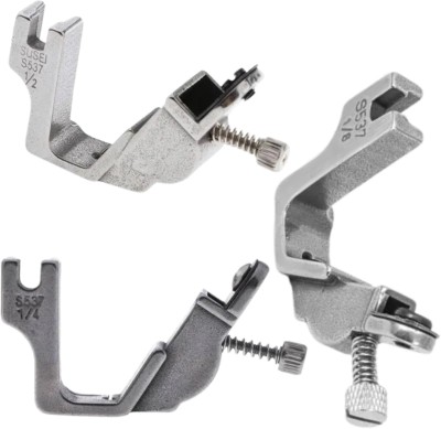 Best Quality S537 1/2, 1/4 & 1/8 Elastic Shrining Presser Foot Industrial Sewing Machine with High Shank(Pack of 3)