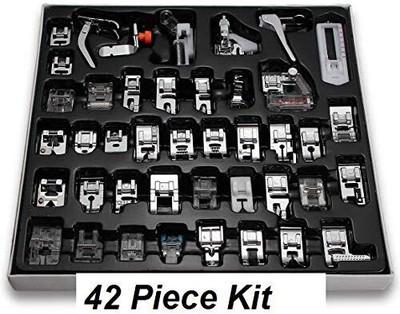 ZENITH (42 Pieces) Steel Imported Domestic Sewing Foot Presser Sewing Machines MUTIPURPOSE PRESSURE FOOT KIT with Low Shank(Pack of 42)