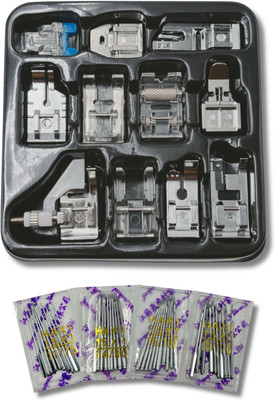 ZENITH Sewing Machine Presser Foot 11pc Kit with 40pcs Assorted Sewing Needles sewing machine with Snap-On(Pack of 11)