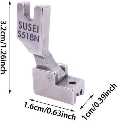 EASYSEW Industrial Invisible Zipper Foot Hinged Shank ZIPPER PRESSURE FOOT S518-N with High Shank(Pack of 1)