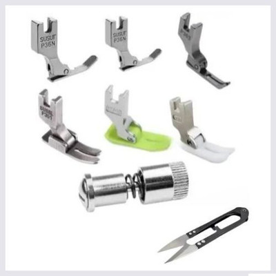 LYSOO Combo- P36LN, P36N, P351, P363, MT18, T35 Presser Foot with Black Thread Cutter & Quick Change Screw Sewing Kit with High Shank(Pack of 6)