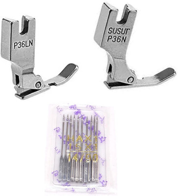 EASYSEW (P36LN ,P36N)PRESSER FOOT AND HA14 NEEDLE (PACK OF 10) Cast Steel Iron Zipper Foot for Home Machine with Low Shank(Pack of 2)