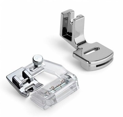 ZENITH Bias Tape & Gathering Presser Foot Combo - Snap-On for Low Shank Machines Bias Tape Foot & Gathering Presser Foot with Low Shank(Pack of 2)