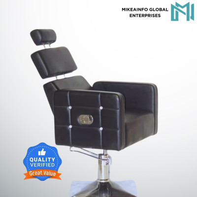 MikeaInfo Global Enterprises Black 4 diamond chair With Designing adjustable Styling Chair(Black)