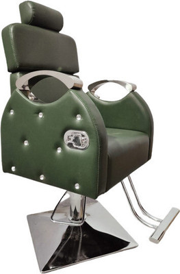Choudhary Enterprise Comfortable Salon Chair Adjustable Steel Design-(Green) Styling Chair with Leg Rest(Green)
