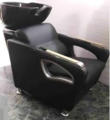 SALOONSIDE Mayur 556 Shampoo Chair with Leg Rest(Black)