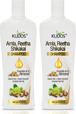 KUDOS Amla, Reetha & Shikakai Shampoo (Pack of 2)(1000 ml)