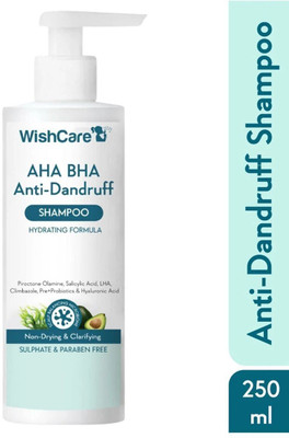WishCare Hydrating AHA BHA Anti Dandruff Shampoo-Piroctone Olamine,LHA,Probiotics(250 ml)