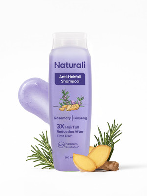 Naturali Anti Hairfall Shampoo with 3x Control | With Rosemary, Biotin & Ginseng(200 ml)