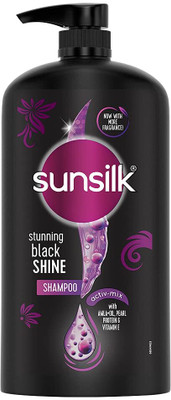 SUNSILK Stunning Black Shine Shampoo 1 ltr PACK OF 1(1 L)