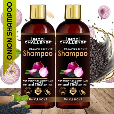 INDO CHALLENGE Black Seed Hair Onion Shampoo ,for Hair Growth and Fall Control(200 ml)