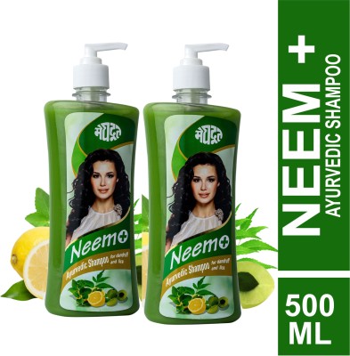 MEGHDOOT Ayurvedic Premium Neem Plus Shampoo For Dandruff and Lice with 500ML Pack of 2(500 ml)