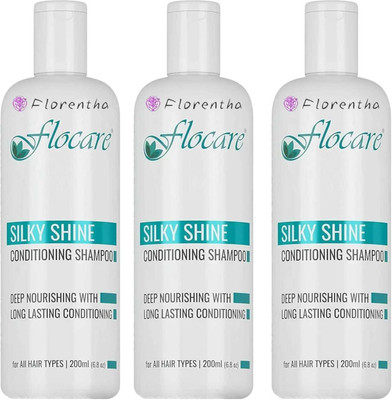 FLORENTHA FLOCARE SILKY SHINE CONDITIONING SHAMPOO FOR NOURISHING HAIRS PACK OF 200ml x .3(600 ml)