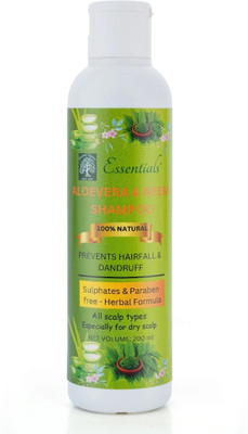Essentials Aloevera & Neem Shampoo : Prevents Hairfall & Dandruff for All Scalp Types(200 ml)
