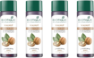 BIOTIQUE Shampoo Walnut 120Ml (Pack Of 4)(480 ml)