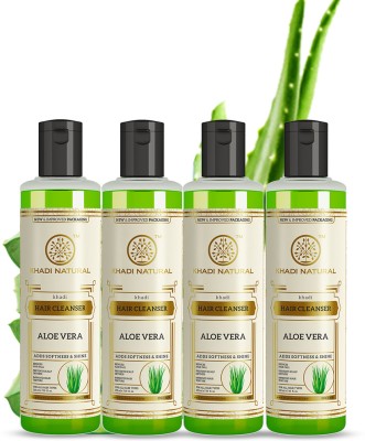 KHADI NATURAL Aloe Vera Hair Cleanser/Shampoo (Pack of 4)(840 ml)