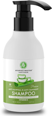 AYURVED MASTER Aloe Vera base anti hairfall anti dandruff shampoo with zpto formula 300ml(300 ml)